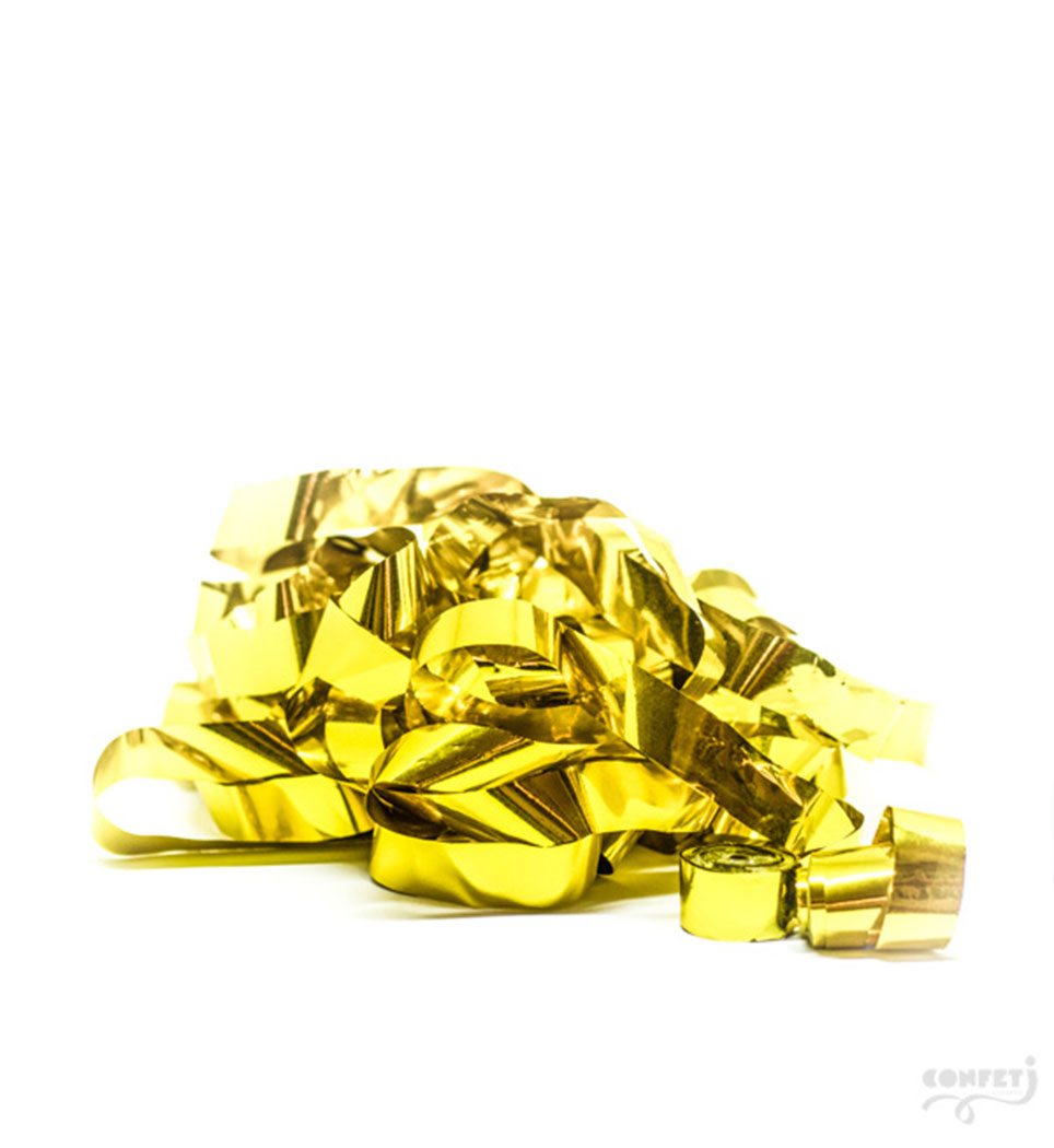 #DeLosBuenos Cañón Confeti | 24/48H laborables Serpentina Metalizado Eléctrico 80 cm Dorado 